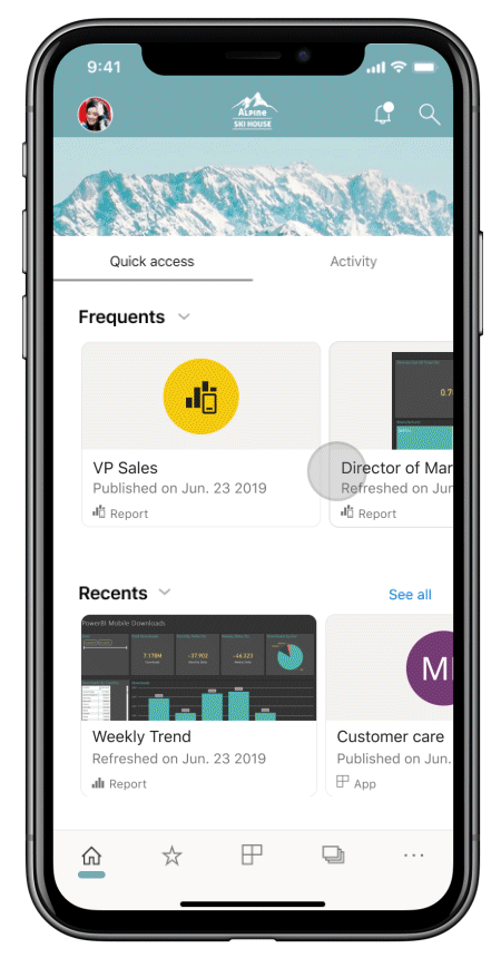 power bi mobile desktop dax dashboard rapports gif de la app