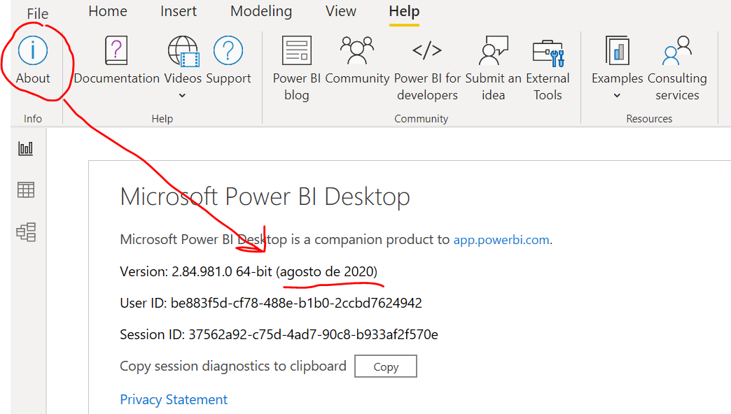 Como saber mi versión de Power BI Desktop
